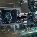 Microscope operatoire en salle de bloc opératoire
