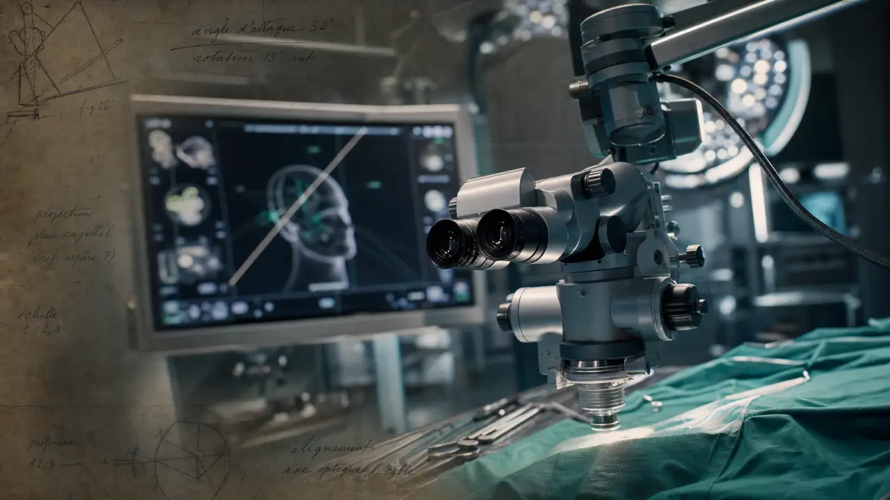 Microscope operatoire en salle de bloc opératoire