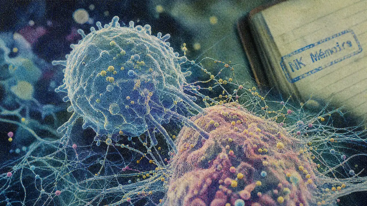 Cellule NK observée au microscope : virus, cancer et mémoire immunitaire