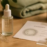 Exosome en esthétique : flacon sérum et pipette sur la peau