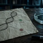 Génétique mutation : schéma ADN, pastilles neutre bénéfique délétère