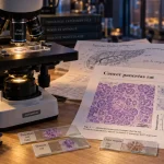 Cancer pancréas rat : tissus et microscope en laboratoire