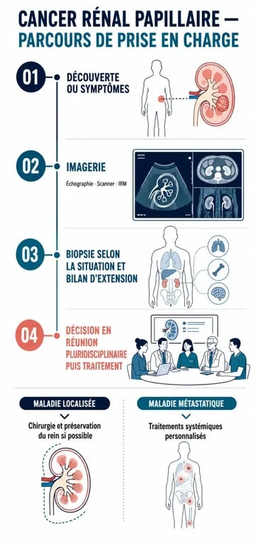 Parcours de diagnostic et de traitement du cancer rénal papillaire