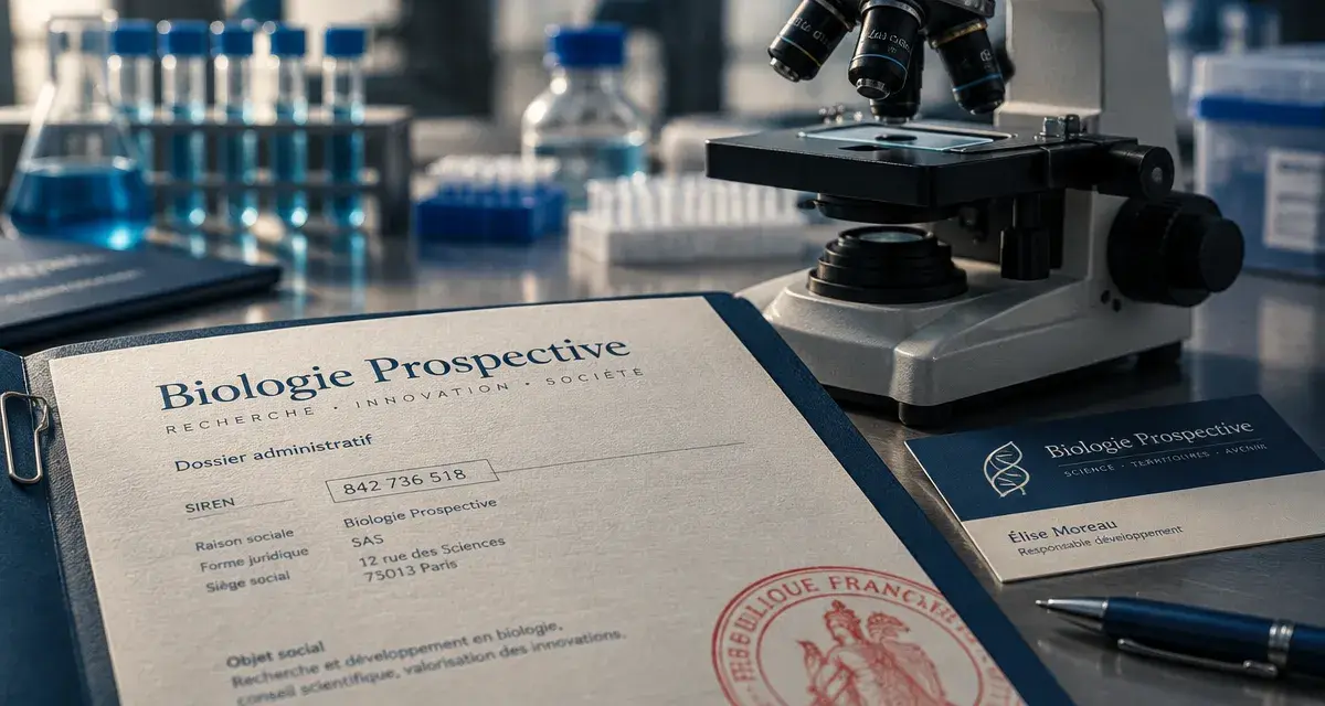 Biologie prospective : dossier biologie médicale devant un microscope